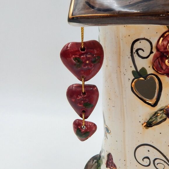 Blue Sky Clayworks Heather Goldminc Heart House Candle Luminary 2001 No Base - Picture 7 of 12